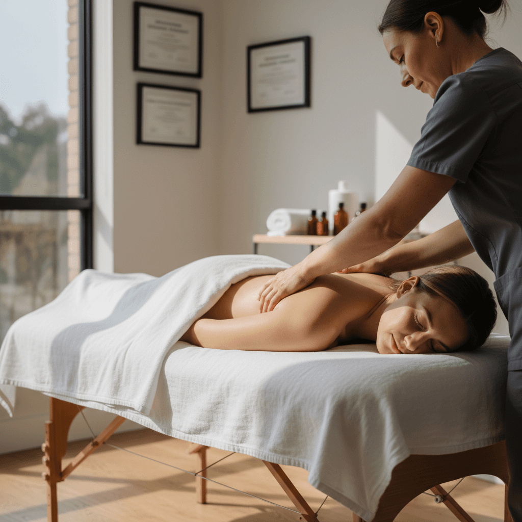 Massage therapy session at Rays Touch Body Sculpting
